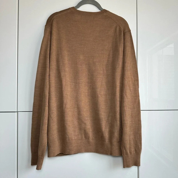 Banana Republic 100% Merino Wool Sweater Light Brown V Neck Long Sleeve Light - Picture 6 of 6